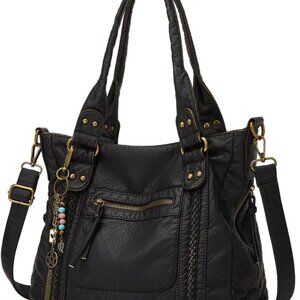 Women's Elegant Vintage Crossbody Bag - Roomy 13-Pocket Design & Chic Tassel